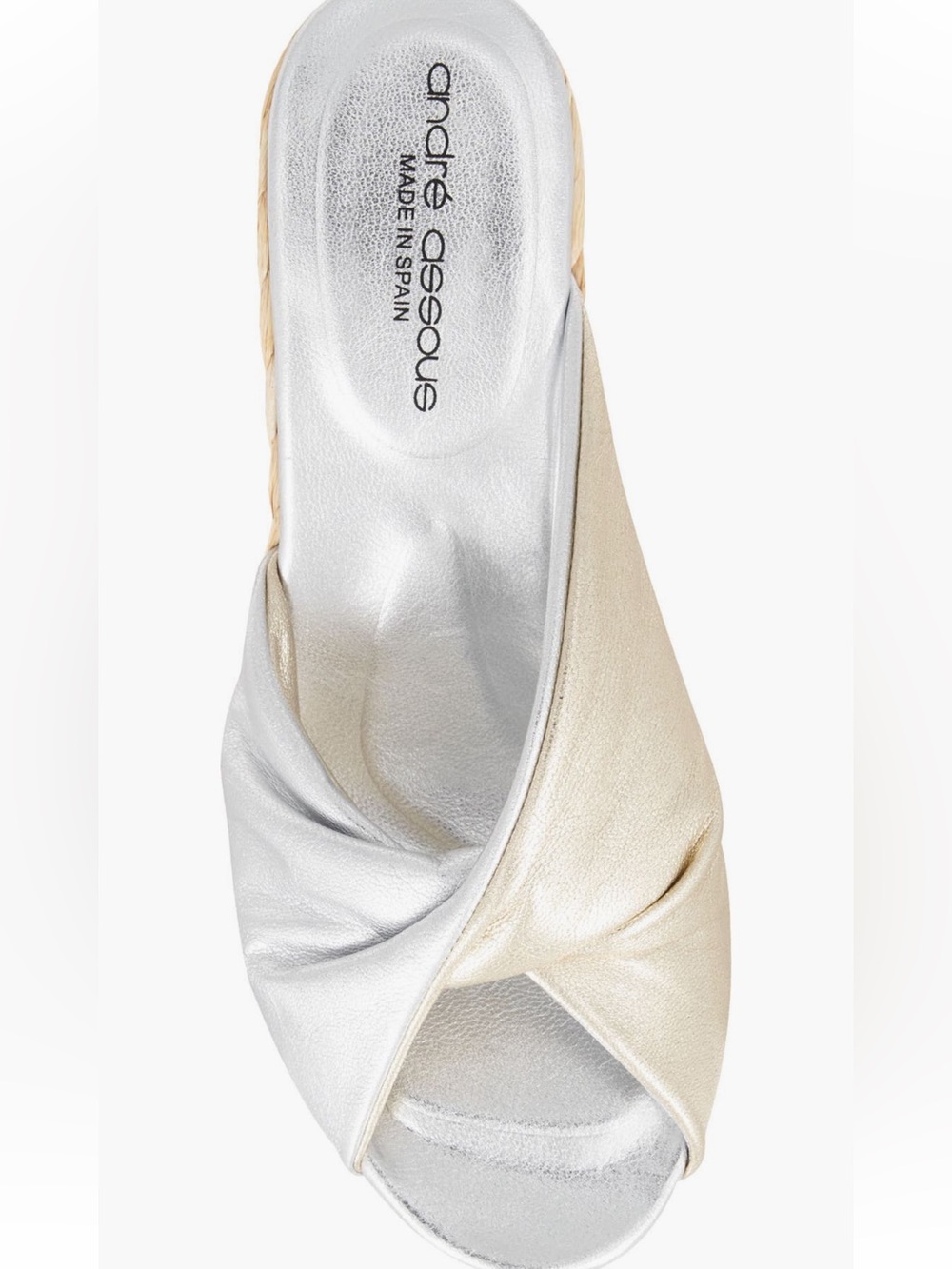 Women’s Silver Braided Espadrille Wedge Sandal